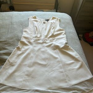 Lane Bryant Cream Sleeveless Dress with mesh/lace trim
